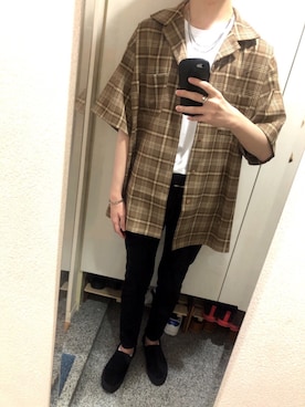 「KUUUPY」｜「アイテム（スリッポン）」を使った、琥太朗さん（メンズ・178cm）の夏コーディネート