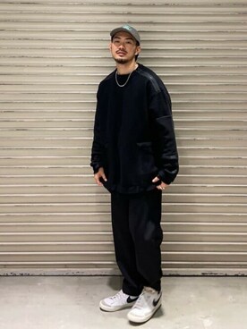 「UNITED TOKYO（ユナイテッドトウキョウ）のカスタムジップニットプルオーバー（ニット/セーター、ブラック系）」を使った、soutamiyamoto1998さん（メンズ・165cm）の秋コーディネート