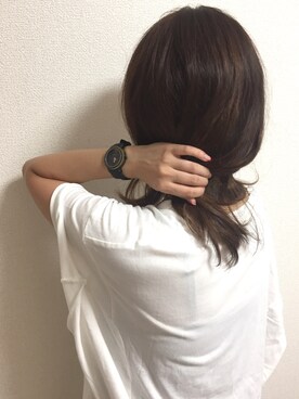 「CIAOPANIC（チャオパニック）のピグメント切替ワンピース（ワンピース、ホワイト系）」を使った、sugi.hさん（レディース・157cm）の夏コーディネート