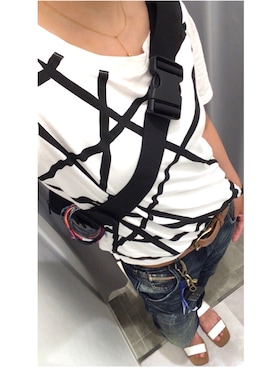 「Ungrid（アングリッド）のストラップサンダル（サンダル）」を使った、ashley joyさん（レディース・155cm）の夏コーディネート