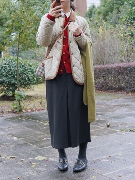 「アイテム（アンサンブル、レッド系）」を使った、一颗柚子_Silviaさん（レディース・162cm）の秋コーディネート