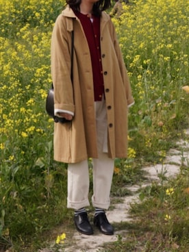 「アイテム（アンサンブル、レッド系）」を使った、一颗柚子_Silviaさん（レディース・162cm）の春コーディネート