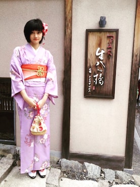 「kimono（キモノ）のアイテム」を使った、りりか凜凜花🌸さん（レディース・162cm）の冬コーディネート