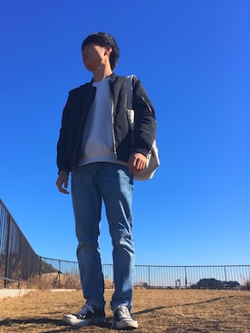 「ドラフトリーバイス」｜「アイテム（ブルゾン）」を使った、ゆうや。さん（メンズ・169cm）の冬コーディネート