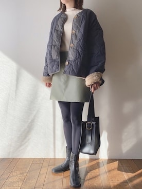 「BLUEEAST（ブルーイースト）のアイテム（ブルゾン）」を使った、BLUEEASTさん（レディース・160cm）の冬コーディネート