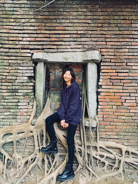 「mumu（ムム）のアイテム」を使った、Yettaさん（レディース・170cm）の冬コーディネート