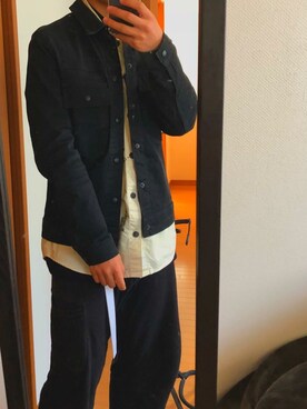 「PAZZO（パッゾ）のアイテム」を使った、まゆげりーたさん（メンズ・165cm）の冬コーディネート