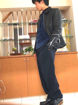 「BACK NUMBER（バックナンバー）のアイテム（スウェット）」を使った、まゆげりーたさん（メンズ・165cm）の冬コーディネート