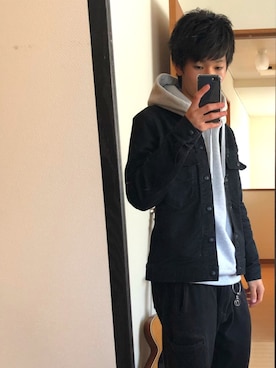 「PAZZO（パッゾ）のアイテム」を使った、まゆげりーたさん（メンズ・165cm）の冬コーディネート