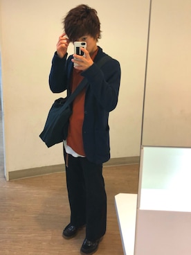「UNDERCOVER（アンダーカバー）のアイテム（PC・スマホグッズ/家電）」を使った、まゆげりーたさん（メンズ・165cm）の春コーディネート