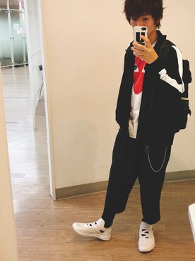 「Reebok（リーボック）のアイテム（スリッポン）」を使った、まゆげりーたさん（メンズ・165cm）の春コーディネート