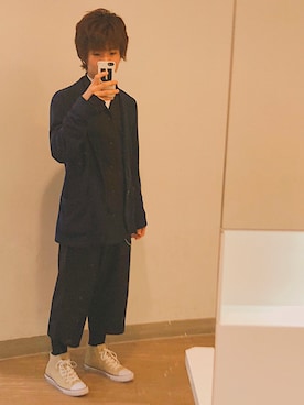 「UNDERCOVER（アンダーカバー）のアイテム（PC・スマホグッズ/家電）」を使った、まゆげりーたさん（メンズ・167cm）の春コーディネート