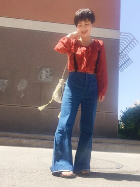 「FP（エフピー）のアイテム」を使った、初九さん（レディース・155cm）の春コーディネート