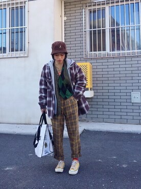 「アイテム（ミリタリージャケット）」を使った、初九さん（レディース・155cm）の冬コーディネート