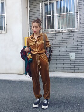 「GANRYU（ガンリュウ）のアイテム（シューズ）」を使った、初九さん（レディース・155cm）の春コーディネート