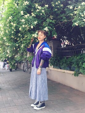 「アイテム（ブルゾン）」を使った、初九さん（レディース・155cm・30代）の春コーディネート