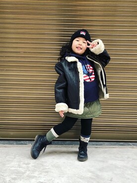 「アイテム（ブルゾン）」を使った、初九さん（レディース・155cm・30代）の冬コーディネート