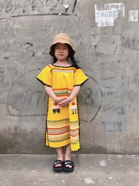 「MUJI Labo（ムジラボ）のアイテム（キャップ）」を使った、初九さん（レディース・155cm）の夏コーディネート