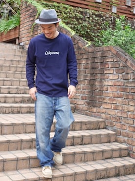 「OldSUmmer（オールドサマー）のアイテム（帽子）」を使った、OldSUmmerさん（メンズ・177cm）の秋コーディネート