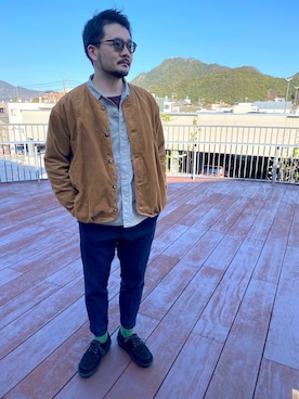 「Hexico（ヘキシコ）のアイテム」を使った、jun pai lowさん（メンズ・174cm）の春コーディネート