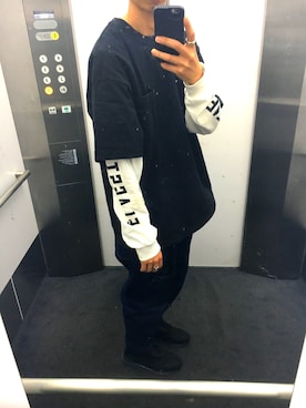 「FLAGSTUFF（フラグスタフ）のアイテム（トップス）」を使った、KEITAさん（メンズ・178cm）の春コーディネート