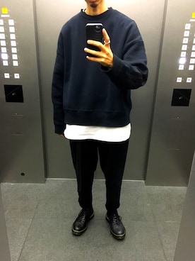 「BEAMS T（ビームスティー）のアイテム」を使った、KEITAさん（メンズ・178cm）の冬コーディネート