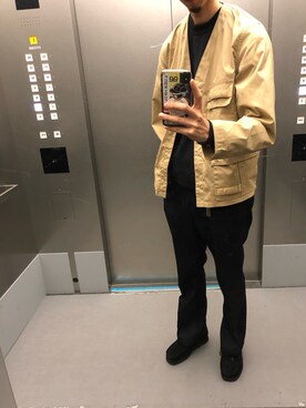「BEAMS PLUS（ビームスプラス）のアイテム（ノーカラージャケット）」を使った、KEITAさん（メンズ・178cm）の春コーディネート