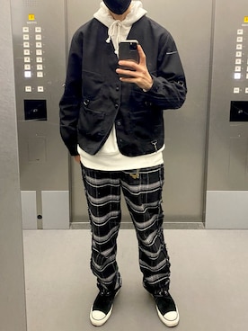 「アイテム（ノーカラージャケット）」を使った、KEITAさん（メンズ・178cm）の春コーディネート