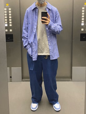 「URU（ウル）のアイテム（パンツ）」を使った、KEITAさん（メンズ・178cm）の春コーディネート