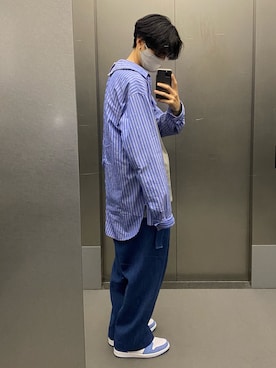 「URU（ウル）のアイテム（パンツ）」を使った、KEITAさん（メンズ・178cm）の春コーディネート