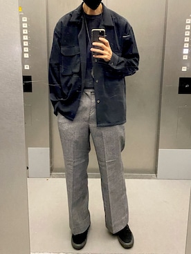 「Needles（ニードルス）のアイテム（スラックス）」を使った、KEITAさん（メンズ・178cm）の春コーディネート