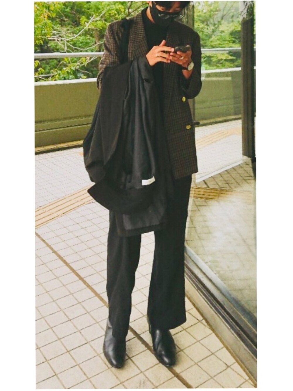 ずっきーさんの「loose soutien collar long coat/ルーズステンカラーコート（remer）」を使ったコーディネート