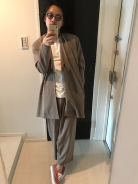 「OLIVER PEOPLES」｜「アイテム（その他アウター）」を使った、はすみさん（メンズ・170cm）の春コーディネート