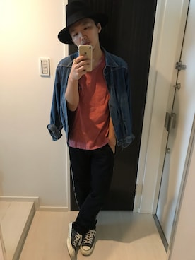 「KIJIMA TAKAYUKI」｜「アイテム（デニムジャケット）」を使った、はすみさん（メンズ・170cm）の夏コーディネート