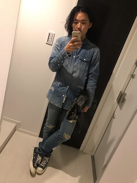 「ストリート服が好き」｜「アイテム（ライダースジャケット）」を使った、はすみさん（メンズ・170cm）の秋コーディネート
