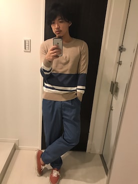 「ANGENEHM（アンゲネーム）のアイテム」を使った、はすみさん（メンズ・170cm）の春コーディネート