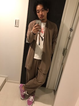 「ANGENEHM（アンゲネーム）のアイテム（その他アウター）」を使った、はすみさん（メンズ・170cm）の春コーディネート