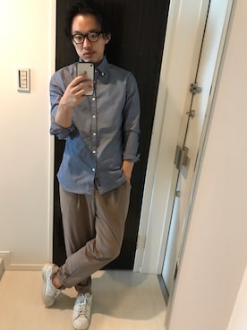 「ANGENEHM（アンゲネーム）のアイテム」を使った、はすみさん（メンズ・170cm）の夏コーディネート