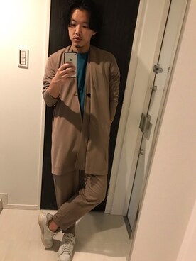「ANGENEHM（アンゲネーム）のアイテム（その他アウター）」を使った、はすみさん（メンズ・170cm）の夏コーディネート
