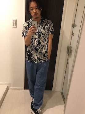 「ANGENEHM（アンゲネーム）のアイテム」を使った、はすみさん（メンズ・170cm）の夏コーディネート