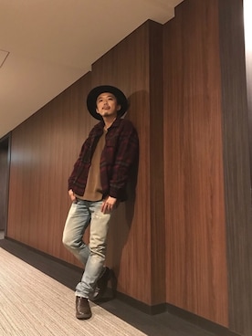 「ゆるニット」｜「アイテム（ブルゾン）」を使った、はすみさん（メンズ・170cm）の秋コーディネート