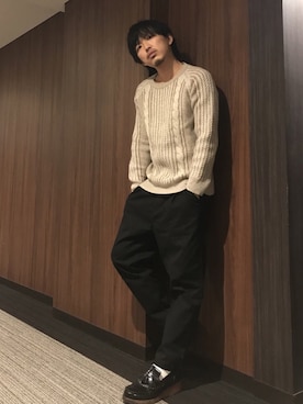 「ANGENEHM（アンゲネーム）のアイテム」を使った、はすみさん（メンズ・170cm）の冬コーディネート