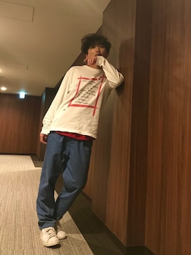 「ANGENEHM（アンゲネーム）のアイテム」を使った、はすみさん（メンズ・170cm）の春コーディネート