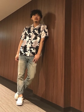 「ANGENEHM（アンゲネーム）のアイテム」を使った、はすみさん（メンズ・170cm）の夏コーディネート