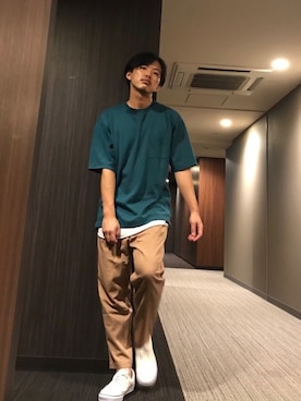 「ANGENEHM（アンゲネーム）のアイテム」を使った、はすみさん（メンズ・170cm）の秋コーディネート