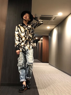 「Jih Nunc（ジーヌンク）のアイテム」を使った、はすみさん（メンズ・170cm）の秋コーディネート