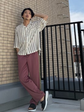 「Jih Nunc（ジーヌンク）のアイテム」を使った、はすみさん（メンズ・170cm）の春コーディネート