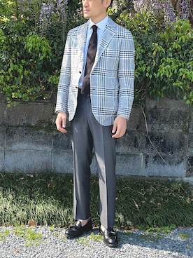 「EDIFICE（エディフィス）のアイテム（スラックス）」を使った、in&さん（メンズ・175cm）の春コーディネート