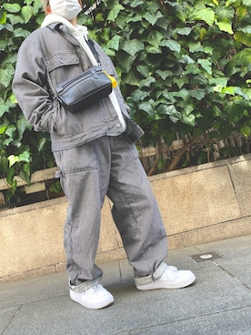 「Adoon plain（アドーンプレーン）のアイテム（パーカー）」を使った、もずさんU160さん（メンズ・156cm）の冬コーディネート