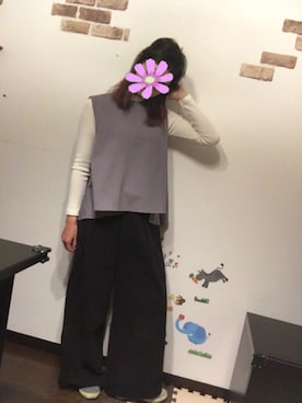 「KBF（ケイビーエフ）のアイテム（セットアップ）」を使った、aaa-co.さん（レディース・159cm）の春コーディネート